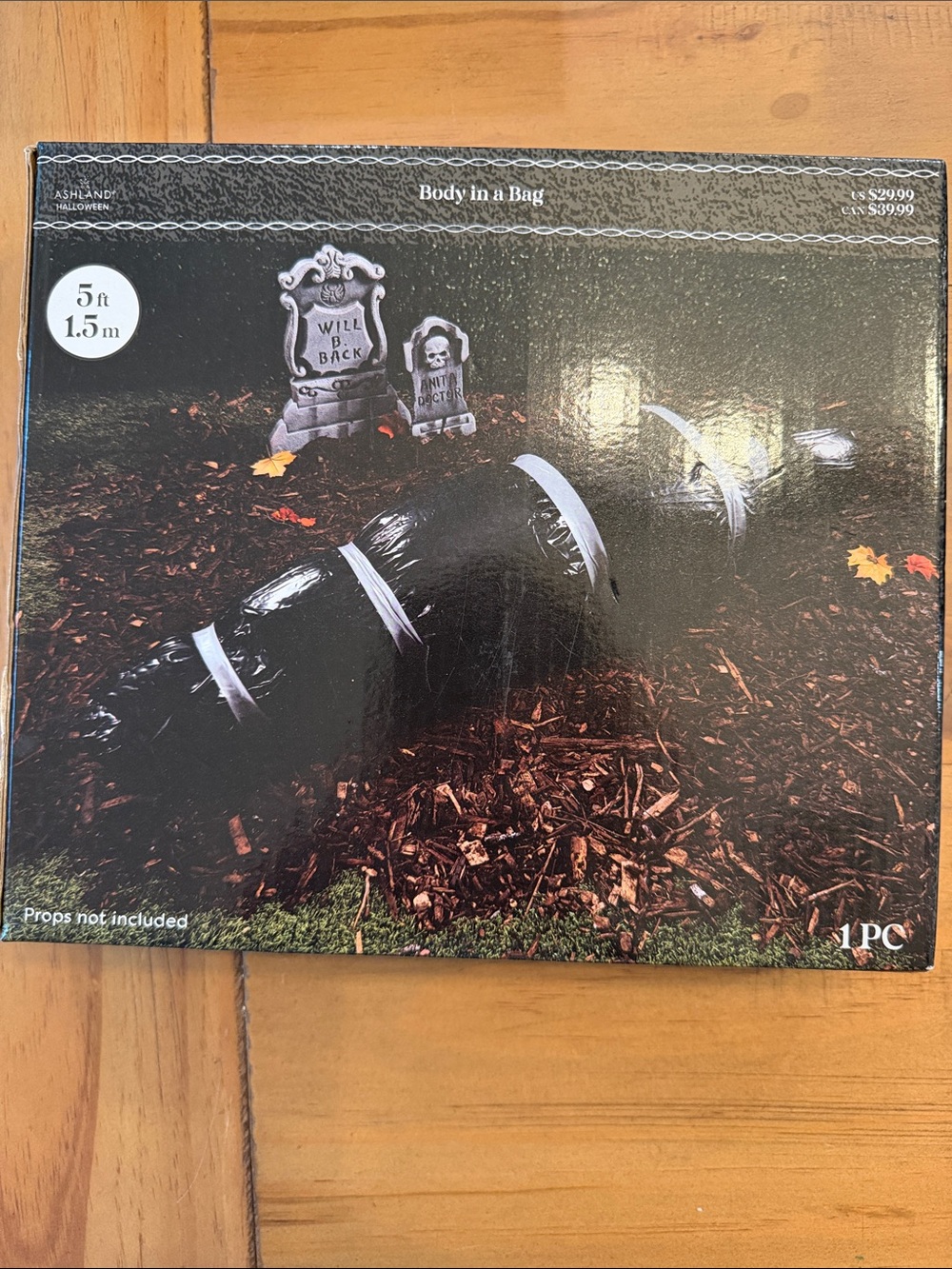 Body in a bag Halloween prop, inflatable scary spooky body bag NIB